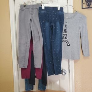 5 Pairs of Justice leggings and 1 long sleeve shirt// 6 total
